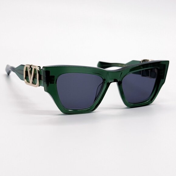 NEW VALENTINO SUNGLASSES VLS-166D GREEN WOMEN CAT EYE EYEWEAR